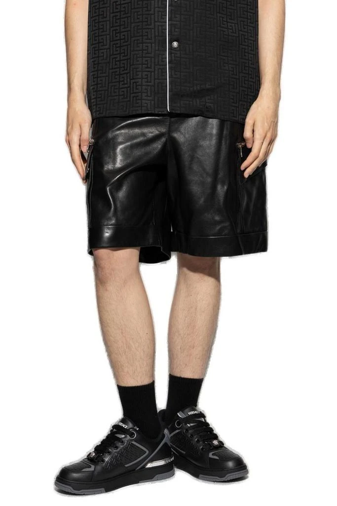 Balmain Balmain Leather Cargo Bermuda Shorts 2