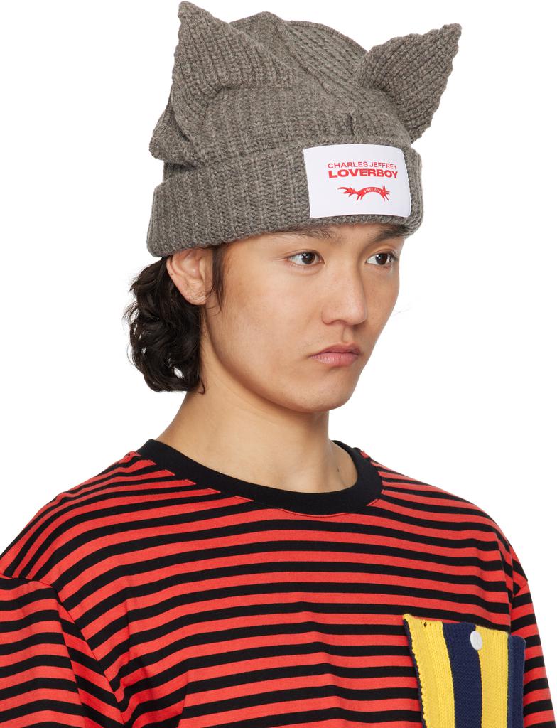 Charles Jeffrey Loverboy SSENSE Exclusive Gray Chunky Ears Beanie