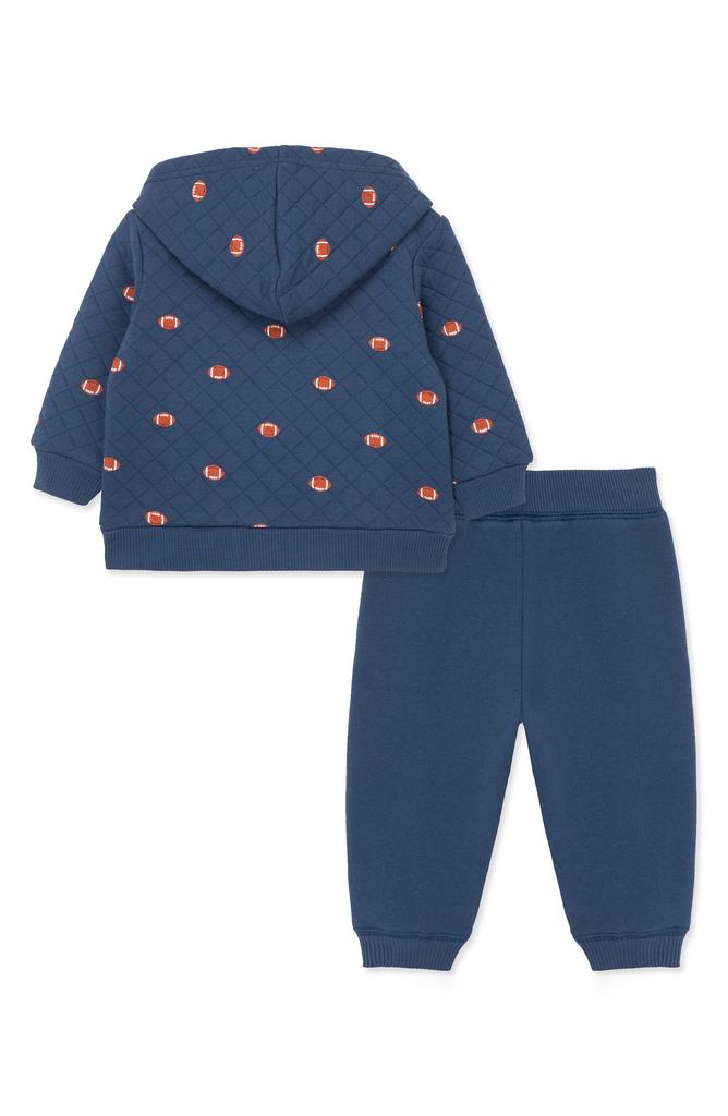 Little Me Football Quilted Zip Hoodie & Pants Set