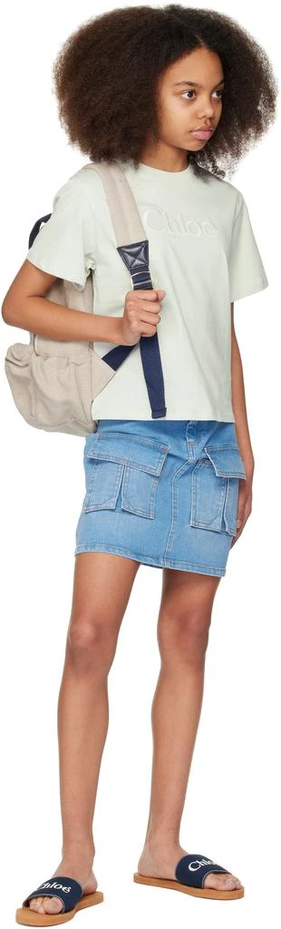 Chloé Kids Beige & Navy 'Chloé' Backpack 4