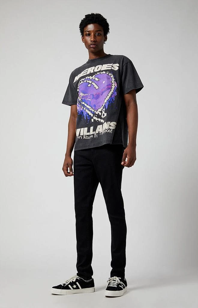 PacSun High Stretch Black Stacked Skinny Jeans 2