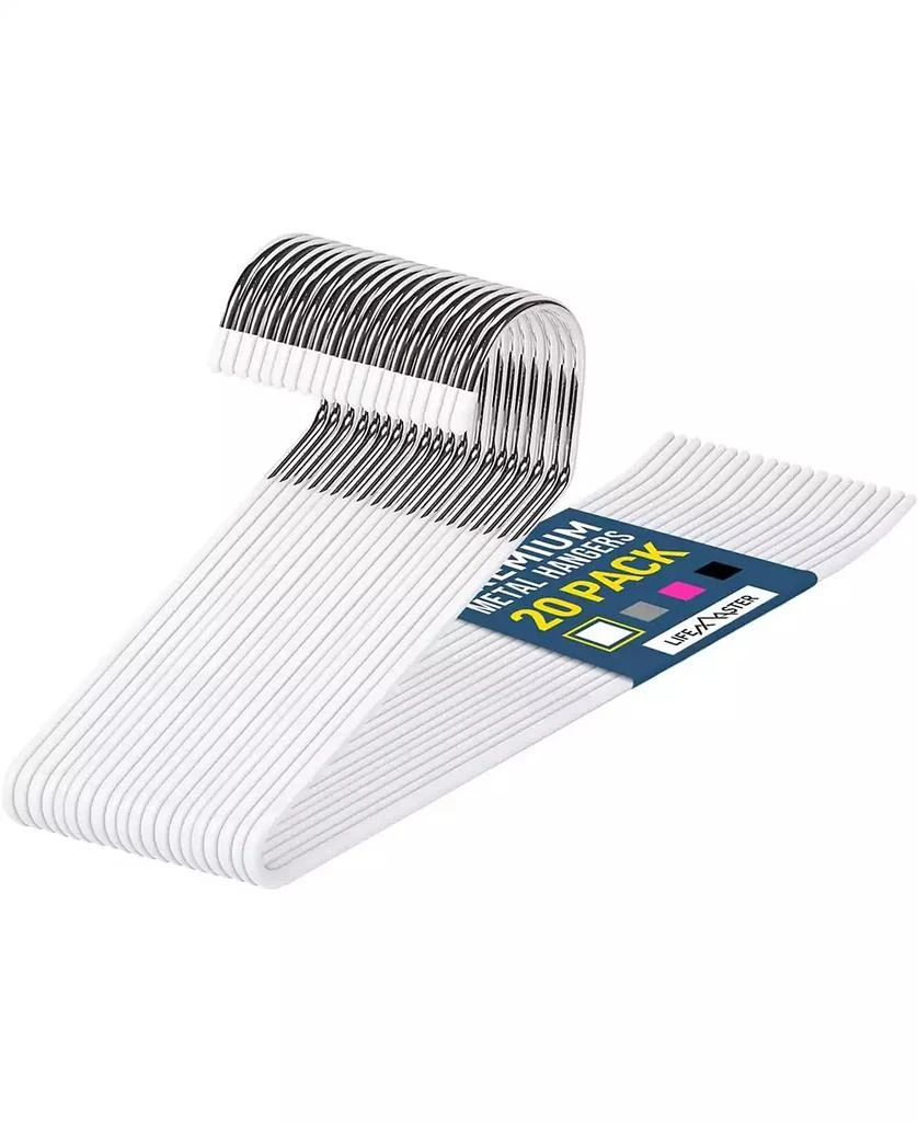 Lifemaster 50-Piece White Metal Pants Hangers – Heavy-duty, non-slip, open-ended design for pants, jeans, blankets 
more. Space-saving closet set