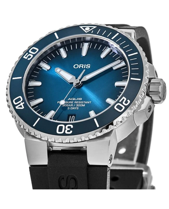 Oris Oris Aquis Date Calibre 400 Blue Ceramic Rubber Strap  Men's Watch 01 400 7763 4135-07 4 24 74EB 3