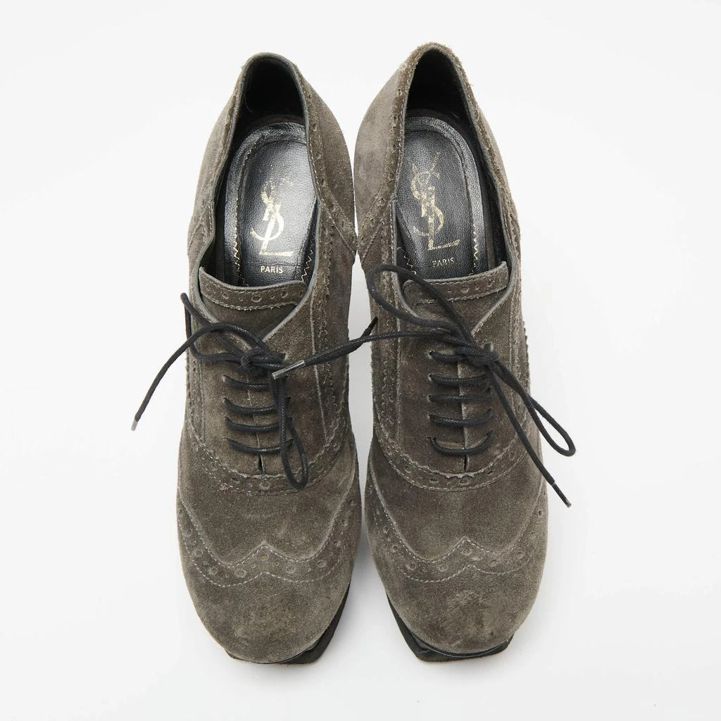Yves Saint Laurent Yves Saint Laurent Grey Suede Janis Booties Size 39.5 3