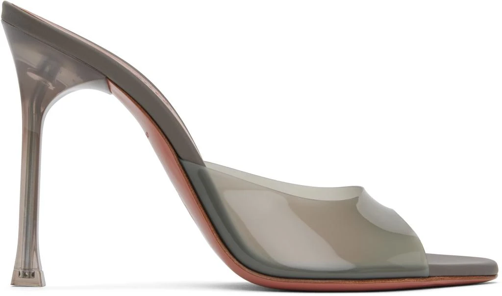 Amina Muaddi Gray Alexa Glass Slipper 105 Heeled Sandals 1