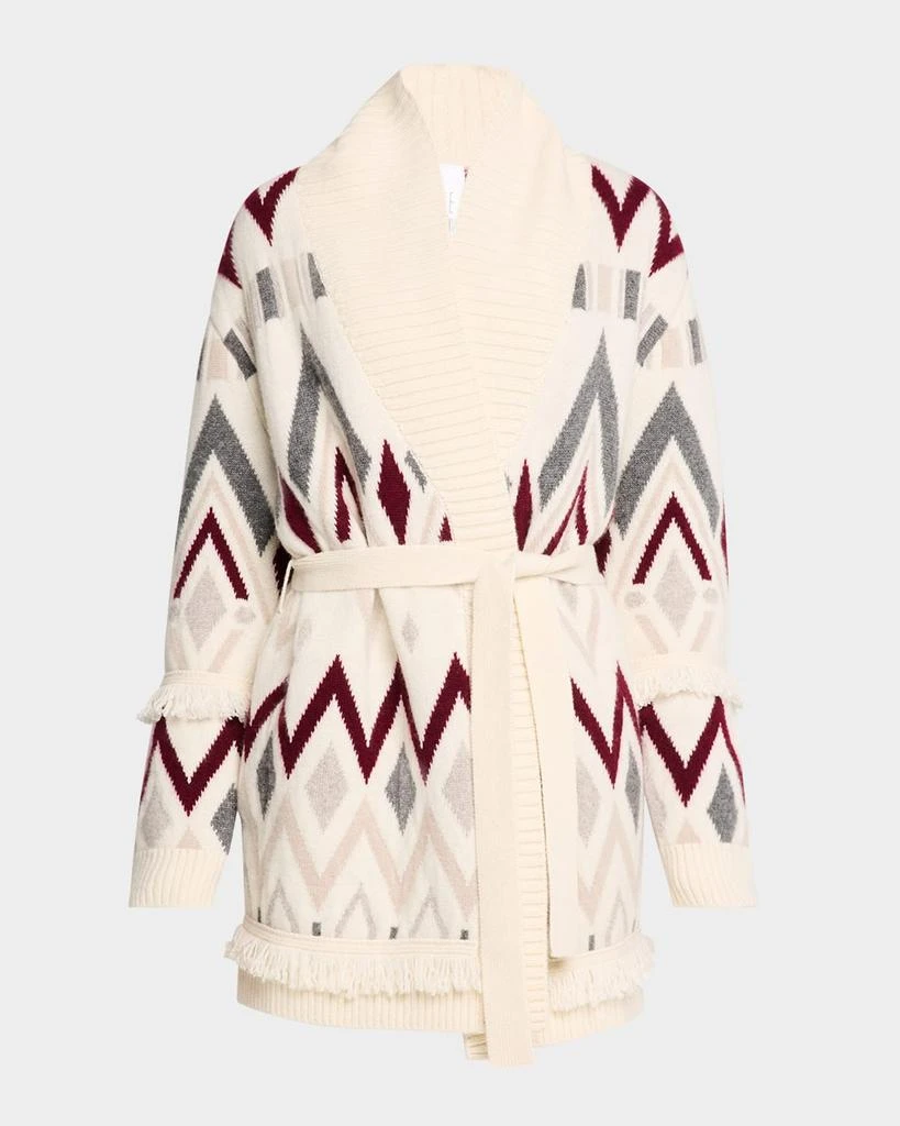 TSE Cashmere Cashmere Diamond Jacquard Intarsia Cardigan 1