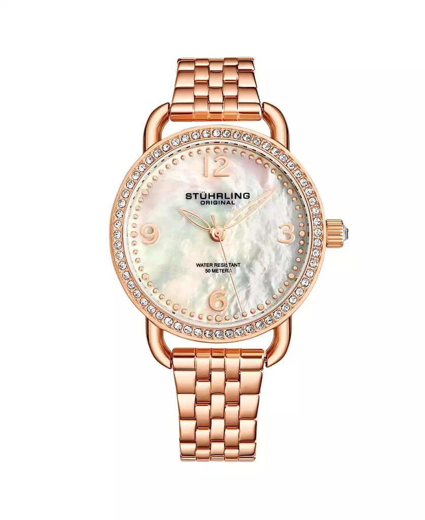 Stuhrling Women's Rose Gold Stainless Steel Bracelet Watch 38mm 1