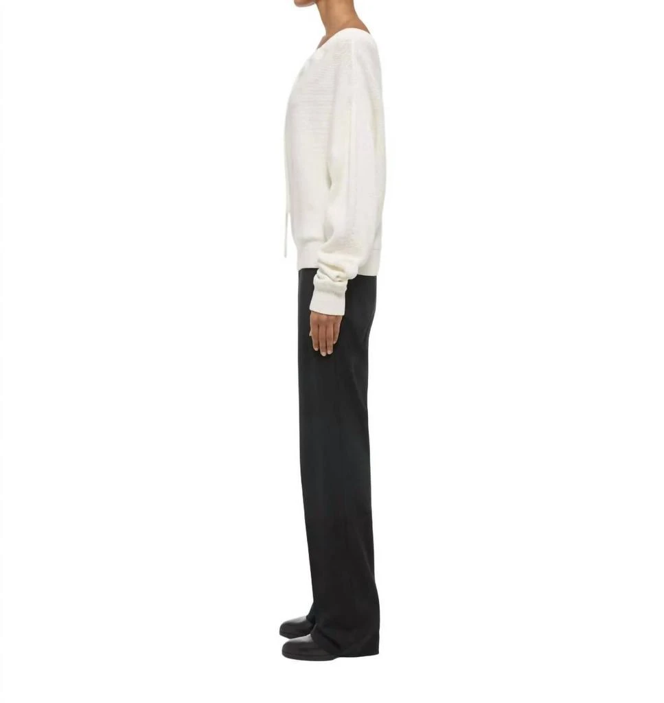 Helmut Lang Ruched Dolman Sweater In White 3