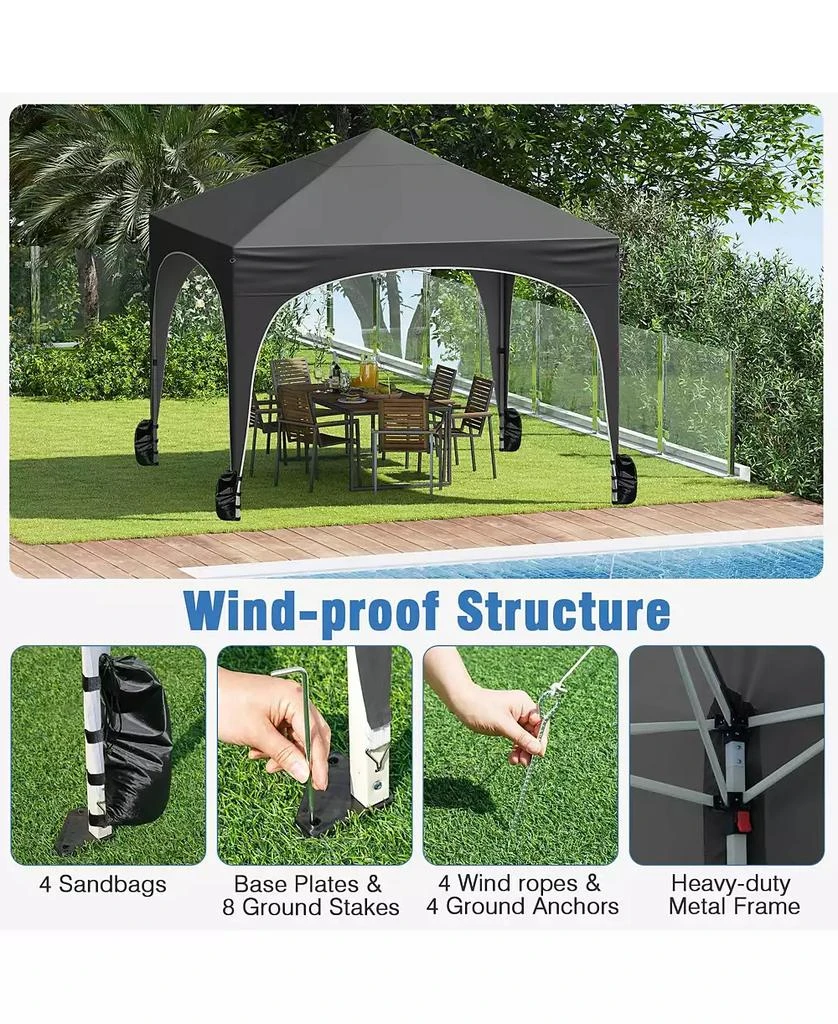 Mecale 10 X 10 FT Pop up Canopy Tent with 4 Removable Sidewall 9