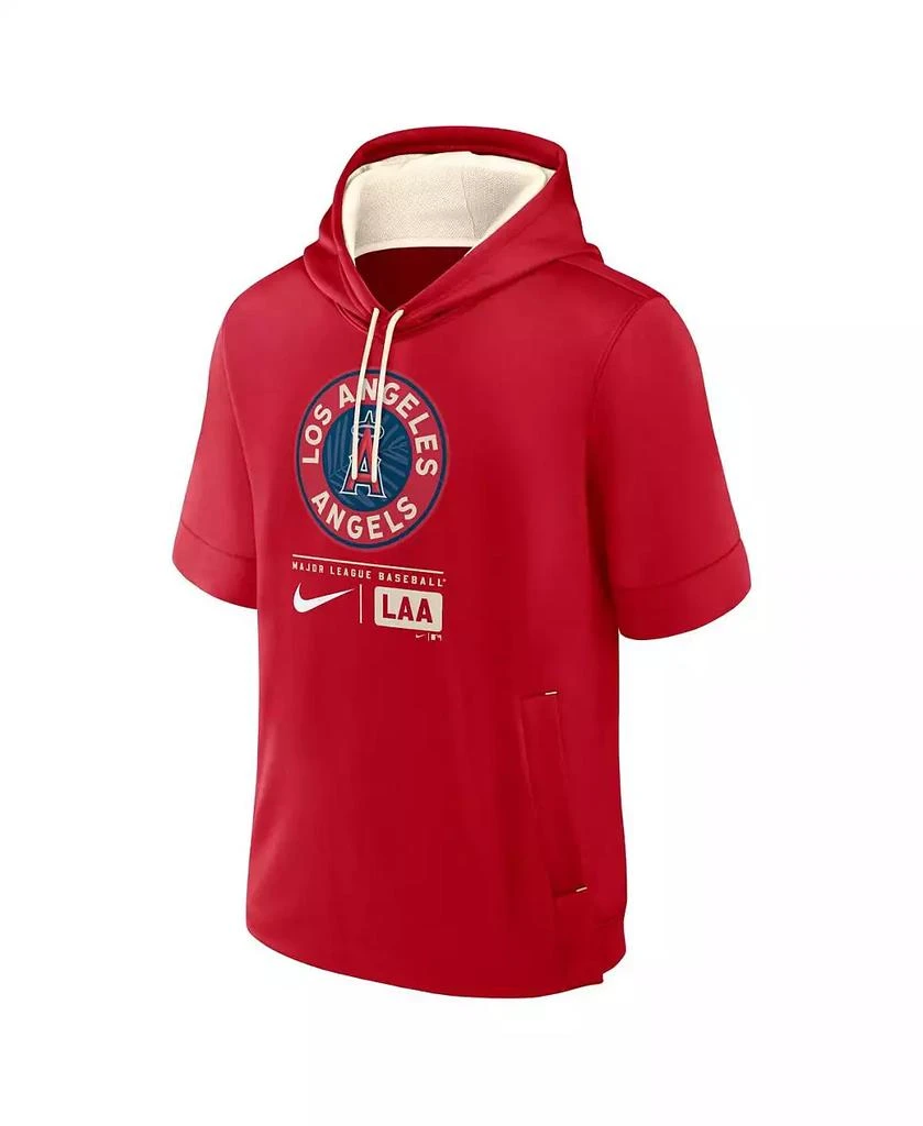 NIKE Men's Red Los Angeles Angels City Connect Color Block Short Sleeve Pullover Hoodie 2