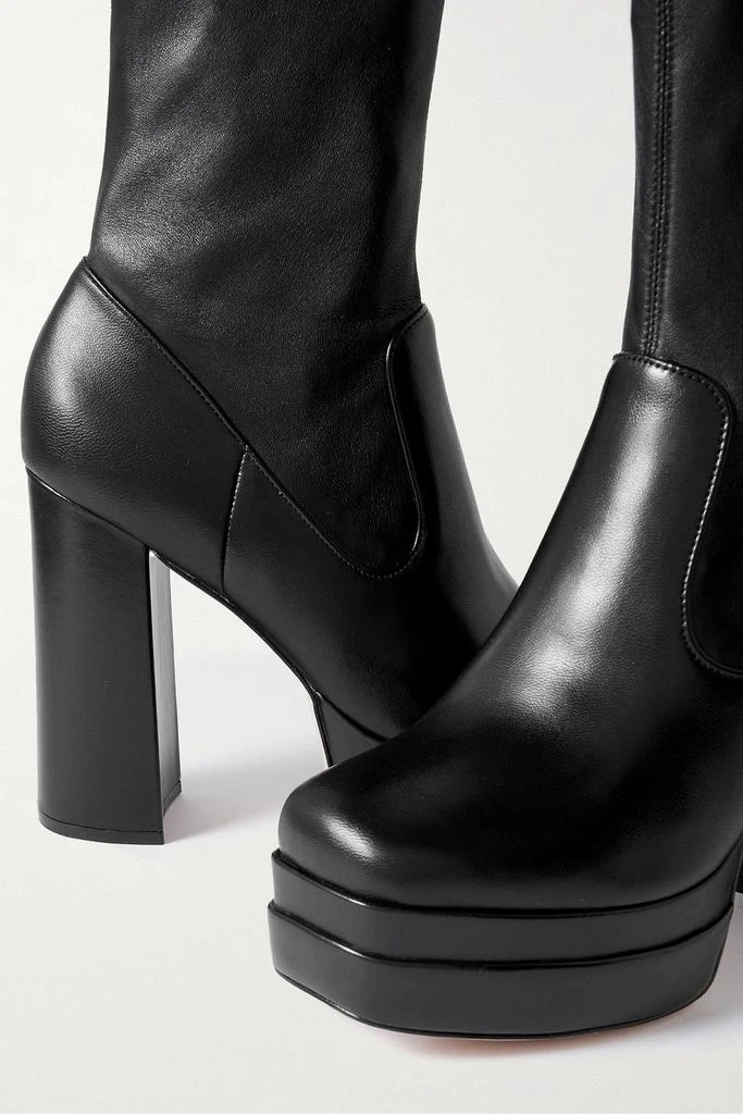 PORTE & PAIRE Leather platform sock boots 4