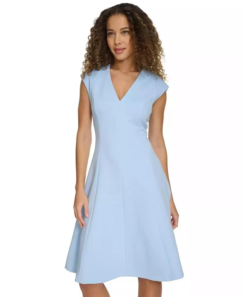 Calvin Klein Women's Cap-Sleeve A-Line Midi Dress 2
