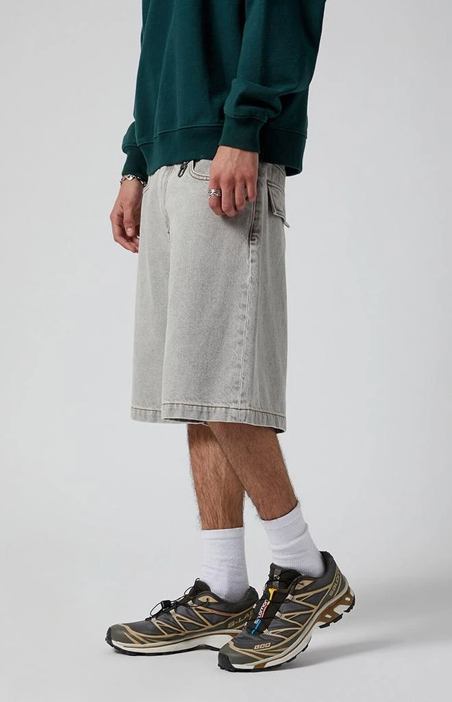 PacSun Gray Baggy Denim Shorts 4