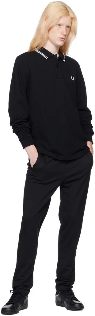 Fred Perry Black 'The Fred Perry' Long Sleeve Polo 4