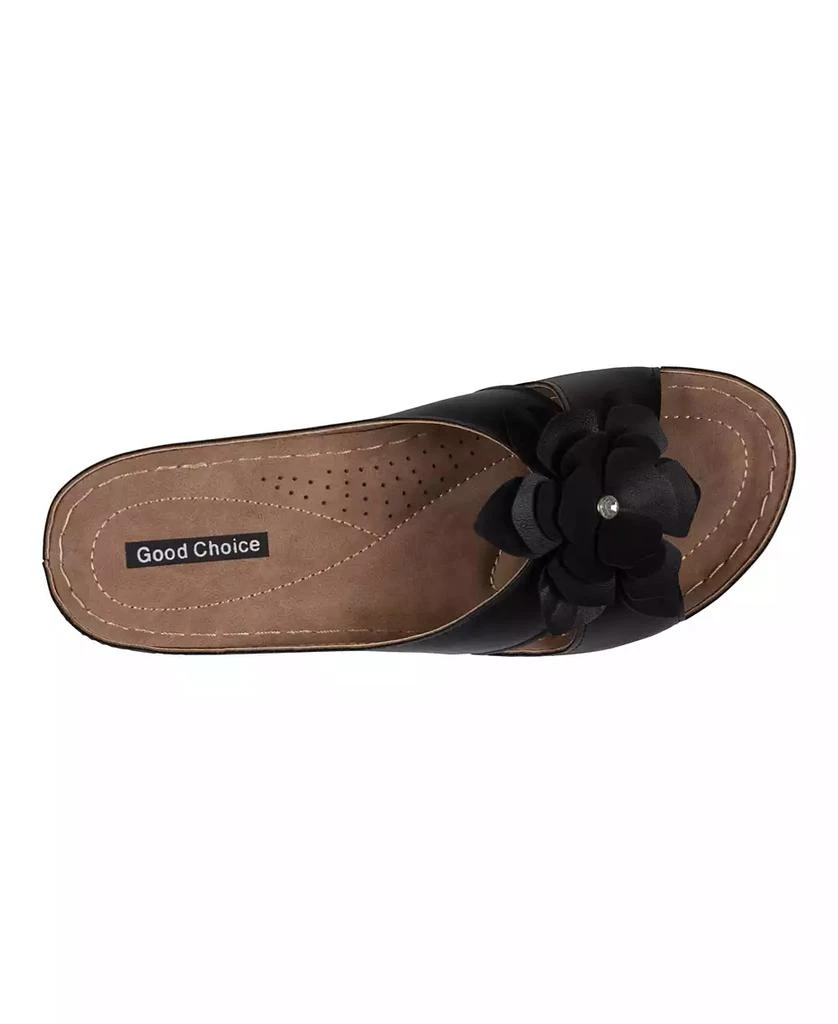 GC Shoes Women's Joy Flower Rosette Comfort Sandals 4