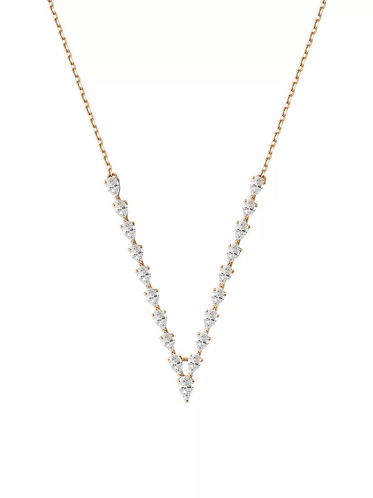 DJULA Marquise 18K Rose Gold & Diamond V Necklace