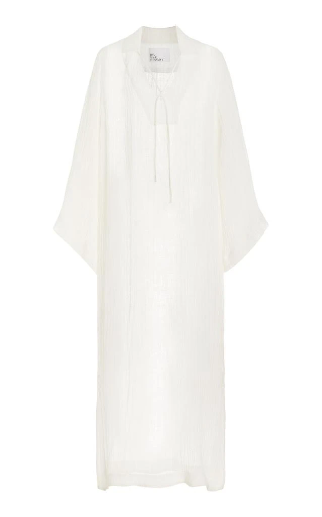 Lisa Marie Fernandez Lisa Marie Fernandez - Linen-Blend Gauze Tunic Caftan - White - M - Moda Operandi 1