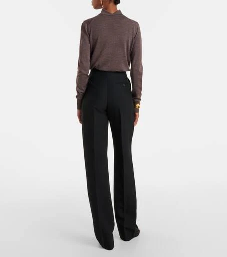 Salvatore Ferragamo High-rise faille straight pants 3