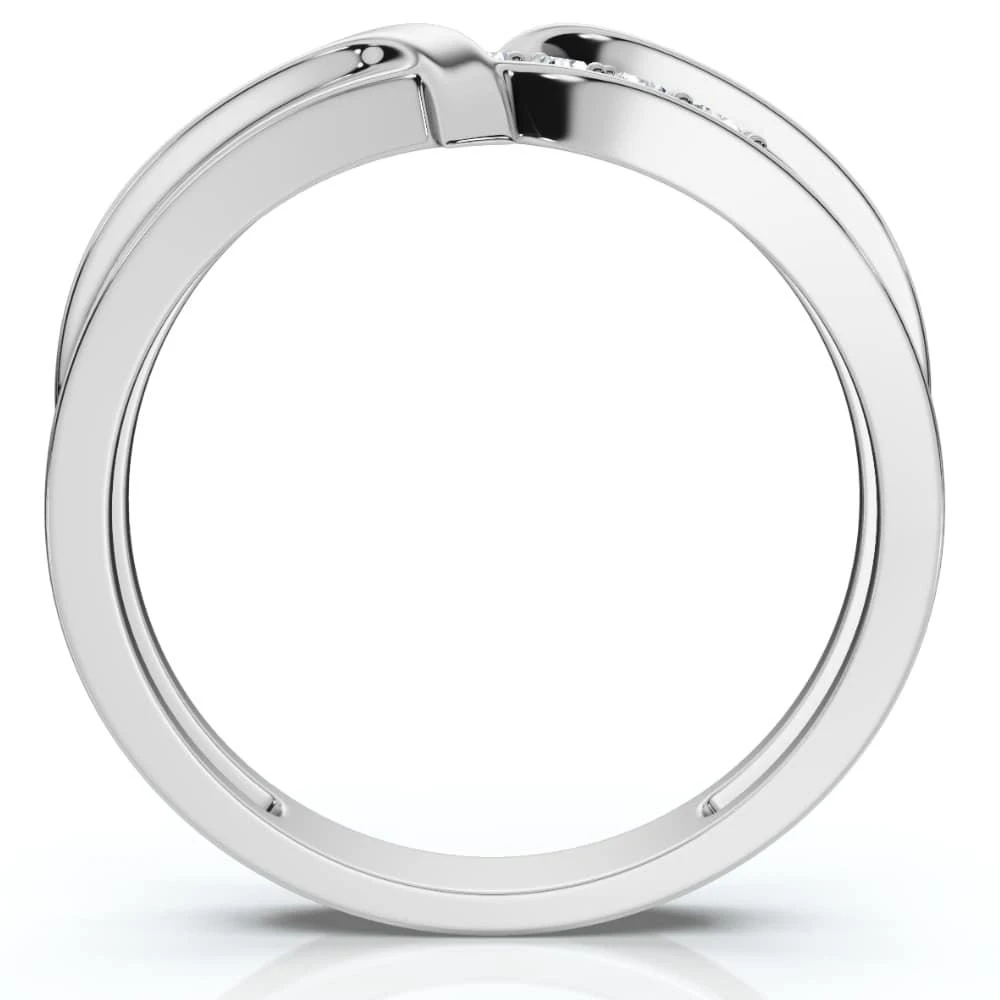 Pompeii3 Men
s Diamond Curve Polished Wedding Ring Lab Grown 10k Gold 3