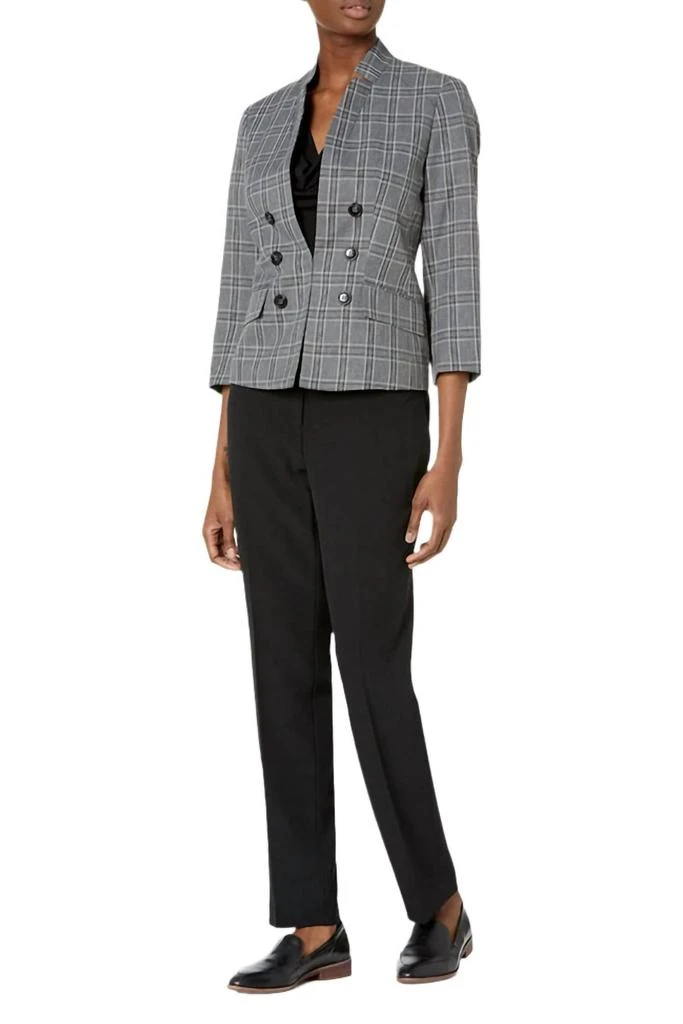 Le Suit Le Suit - Window Pane Jacket With Crepe Pants Suit Set