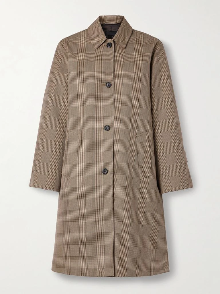 Nili Lotan Watson Prince Of Wales Checked Cotton Trench Coat - Beige