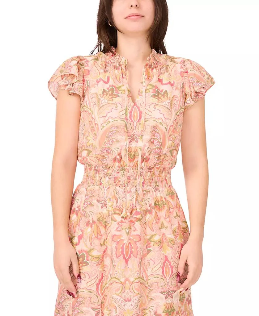 Sam & Jess Petite Printed Smocked-Waist Maxi Dress 2