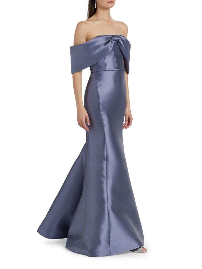 Amsale Mikado Off-The-Shoulder Gown