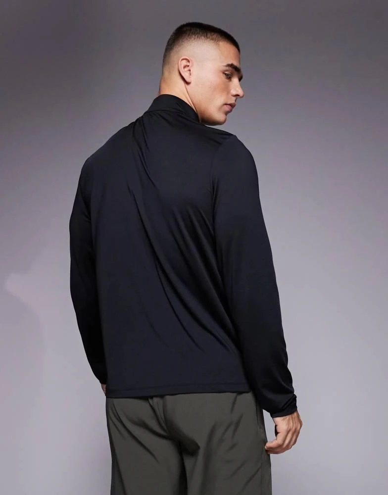 ASOS 4505 quick dry 1/4 zip training long sleeve top in black 2