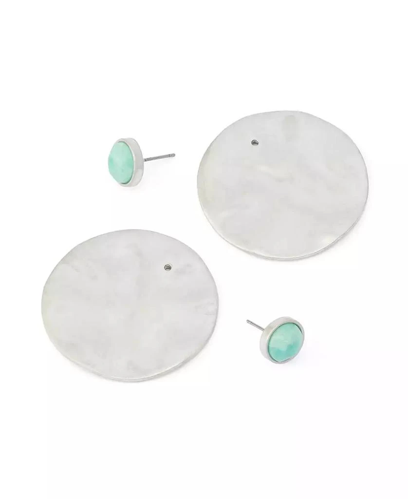 Robert Lee Morris Mother of Pearl Turquoise Disc Earring Jacket 4