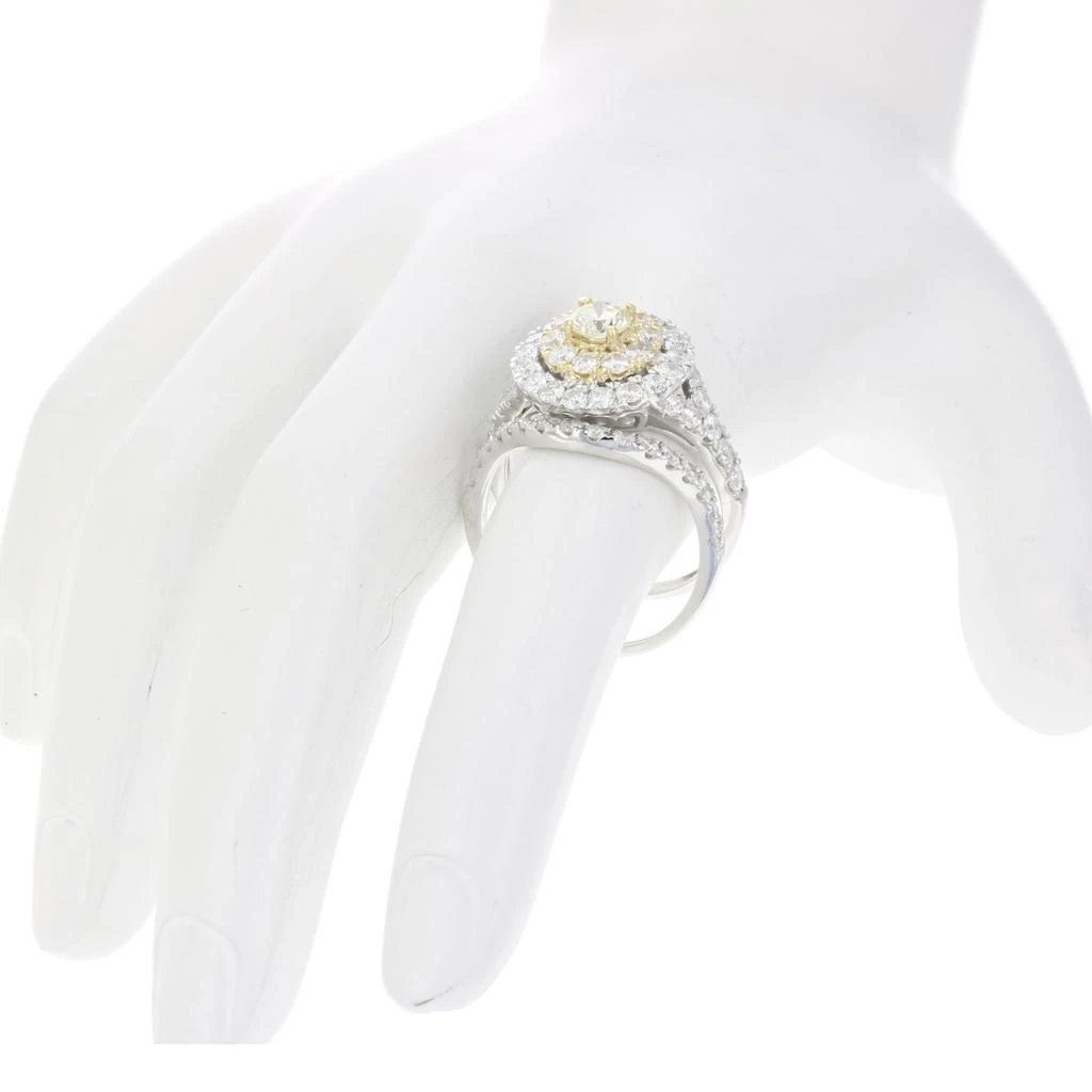 Vir Jewels 2 cttw Diamond Wedding Engagement Ring Set 14K Two Tone Gold Bridal Curve Style 3