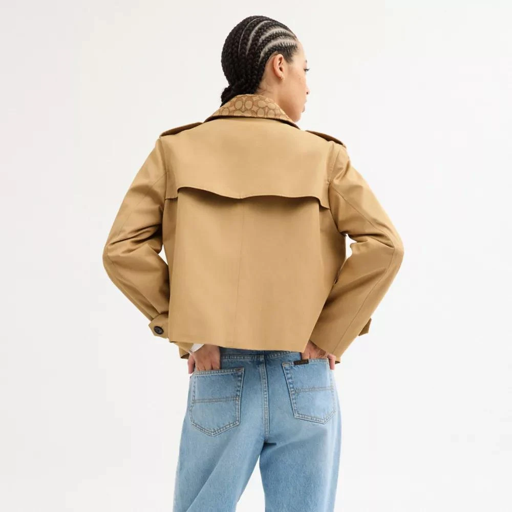 Coach Short Trench Coat With Signature Collar 3