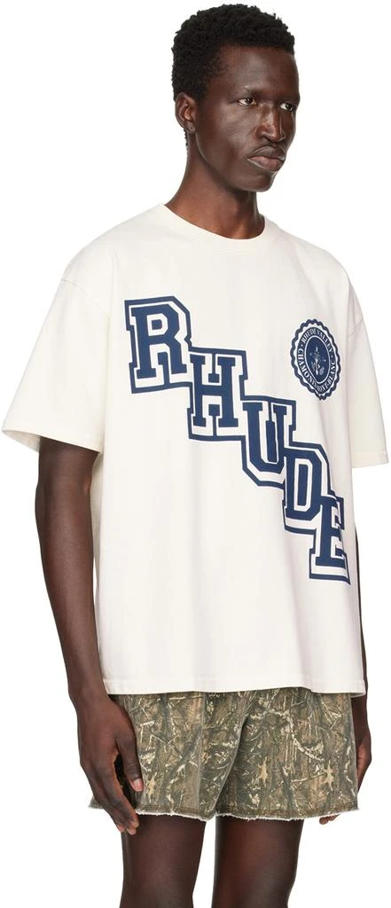 Rhude Off-White Collegiate Crest T-Shirt 4