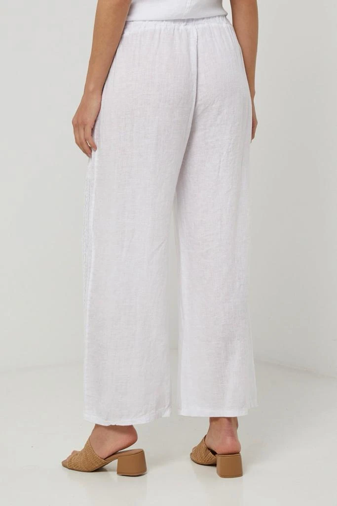 预计3周后发货 Autour Du Lin Pantalon Blanc - Femme 4
