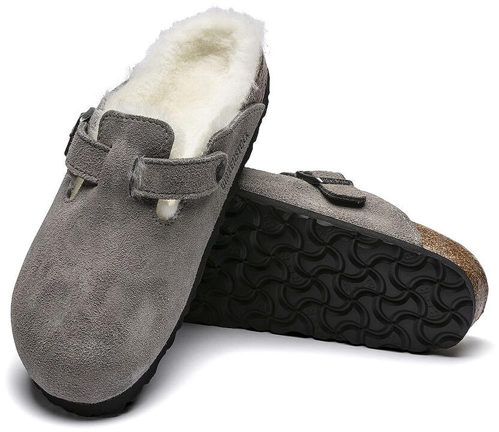 Birkenstock Boston Shearling Suede Leather Mules [Narrow] - Women's
