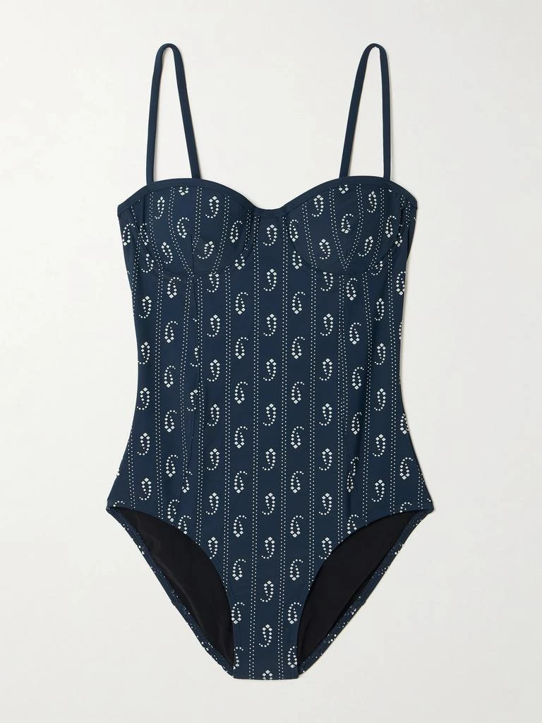 Tory Burch Underwired Printed Swimsuit - Navy