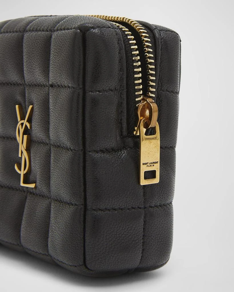 Yves Saint Laurent Cassandre Mini YSL Cube Pouch in Quilted Smooth Leather 5