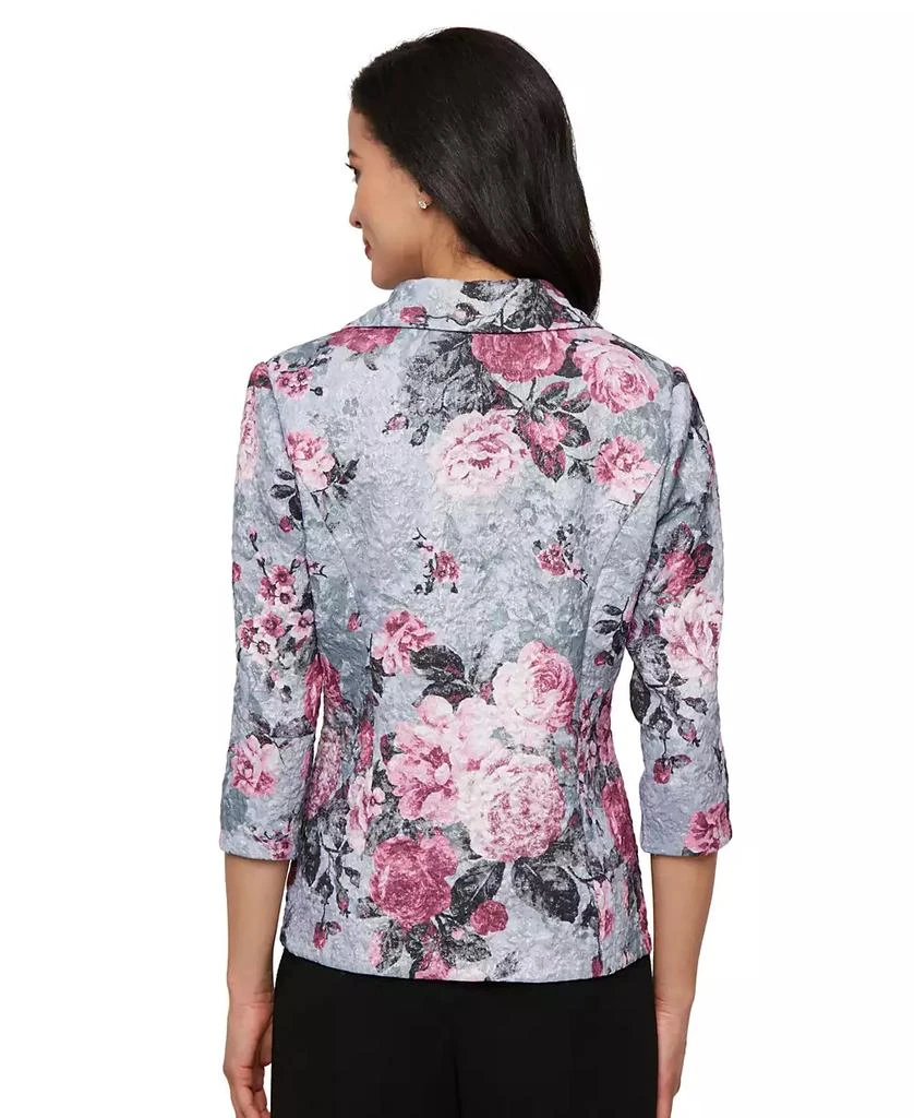 Alex Evenings Petite 3/4-Sleeve Printed Jacquard Jacket 2