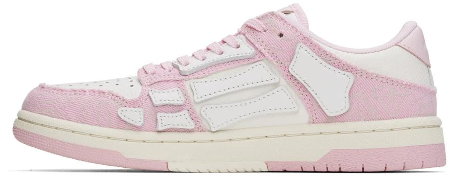 AMIRI Pink & White Bandana Denim Skel Top Low Sneakers 3