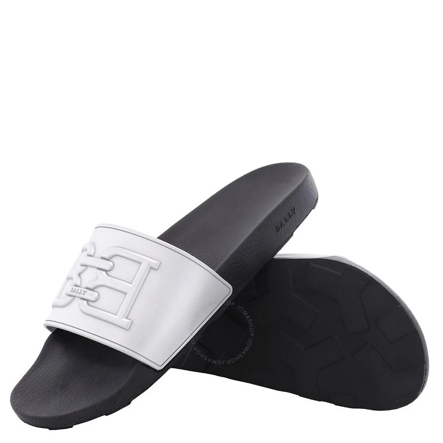 Bally Silver Scotty Rubber Slide Sandals 2