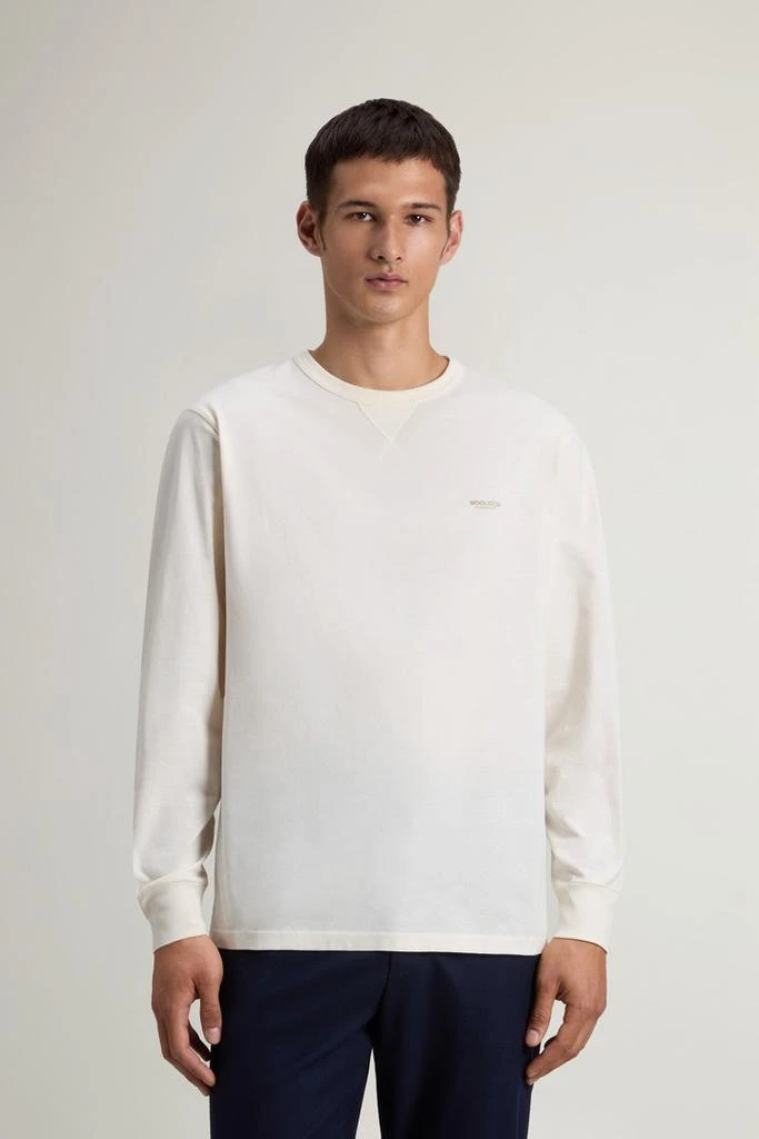 Woolrich Long-Sleeve T-shirt in Pure Cotton - Men - Blue 1