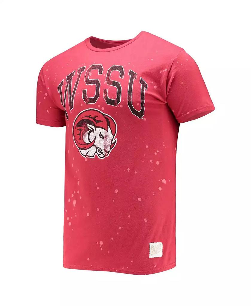 The Original Retro Brand Men's Red Winston-Salem State Rams Bleach Splatter T-shirt