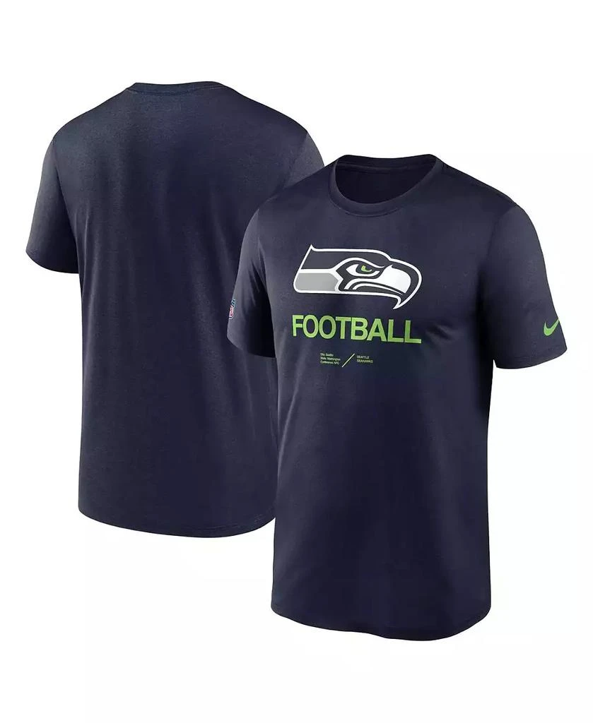 NIKE Men's College Navy Seattle Seahawks Infographic Performance T-shirt 1