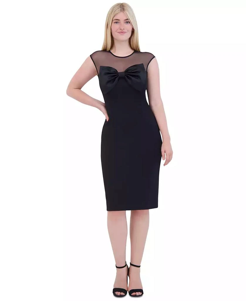 Women's Bow-Trim Illusion Sheath Dress – On Sale Now with Up to 61