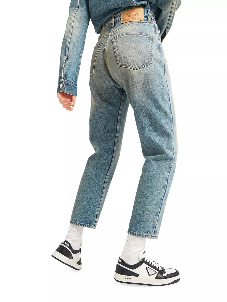 Prada Downtown Perforated Leather Sneakers