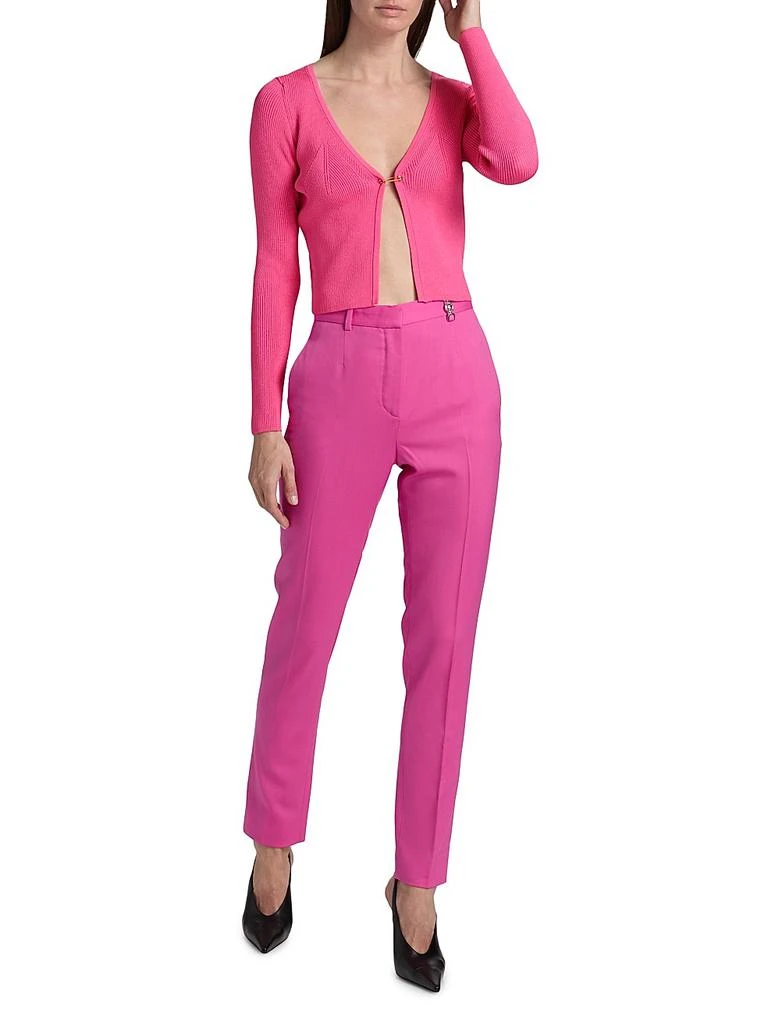 Versace Rib-Knit Safety Pin Cardigan 2