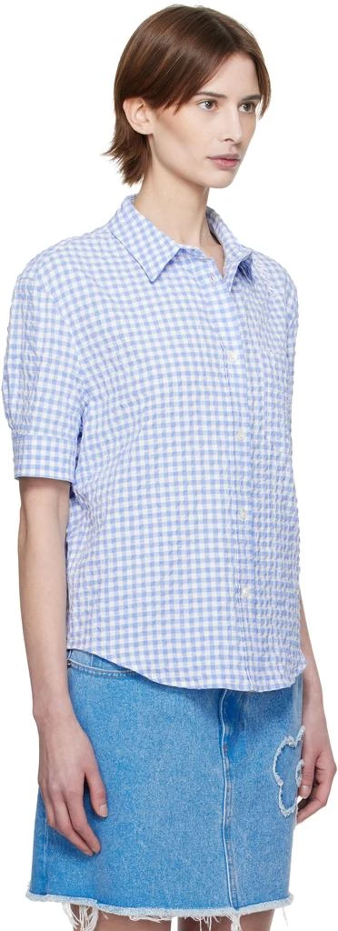 Marni Blue & White Seersucker Checked Shirt 2