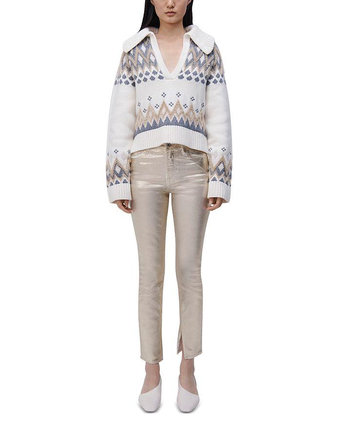 Jonathan Simkhai Jonathan Rae High Rise Ankle Skinny Jeans in Gold Foil