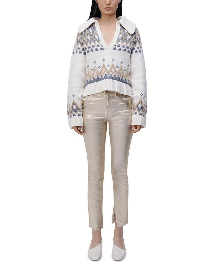 Jonathan Simkhai Jonathan Rae High Rise Ankle Skinny Jeans in Gold Foil 2