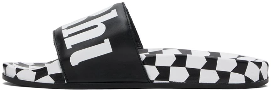 Rhude Black Checkered Leather Slides 3