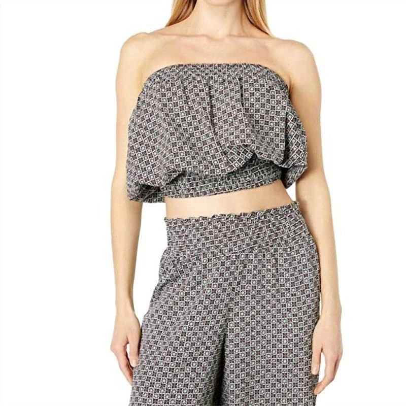 Bishop + Young Super Chill Tube Top In Tile Print 1